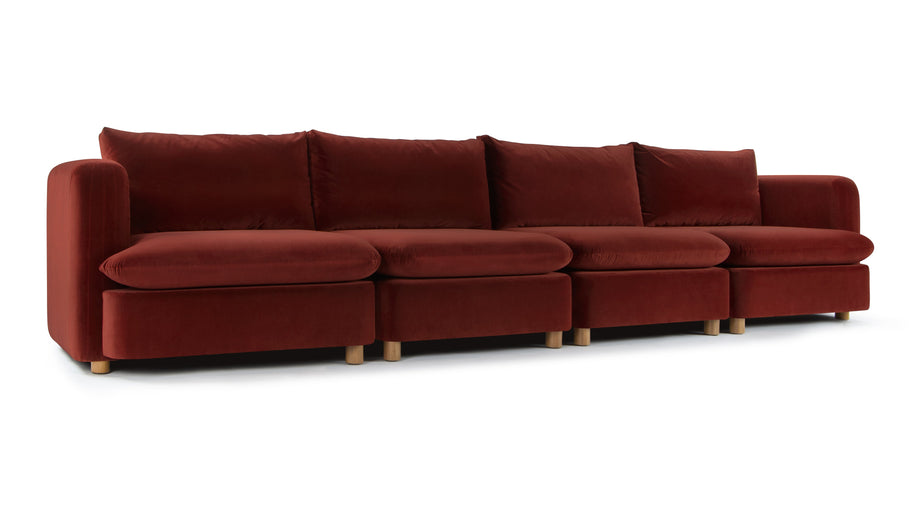 MorrellMorrell - Morrell Four Seater Sofa, Garnet Velvet