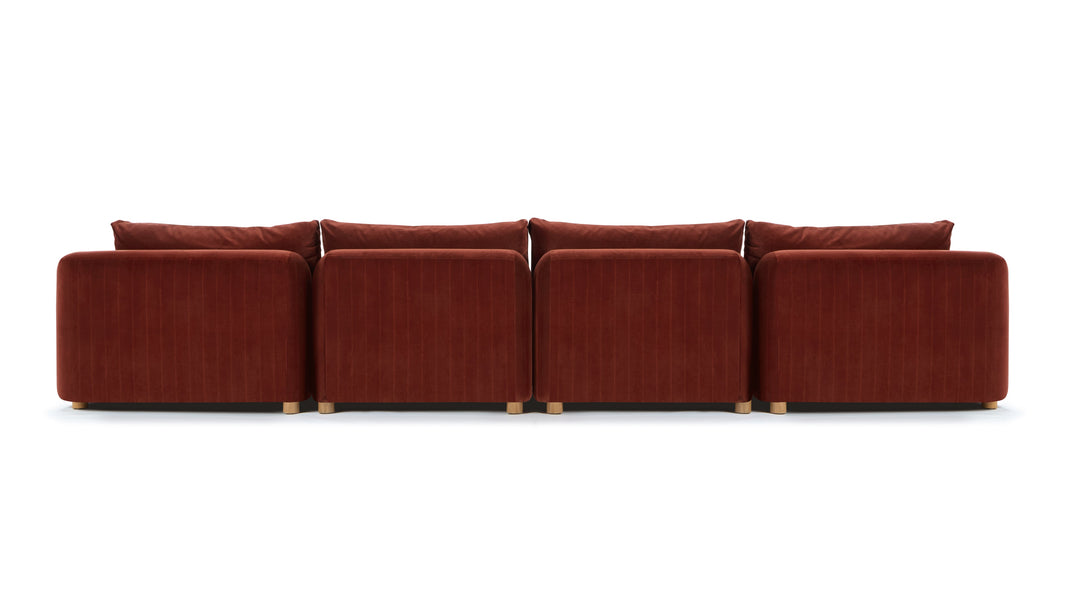MorrellMorrell - Morrell Four Seater Sofa, Garnet Velvet