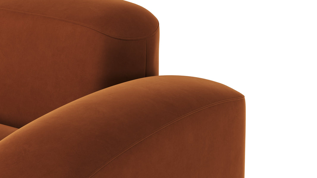 MuseMuse - Muse Sectional, Large Right Corner, Burnt Orange Velvet