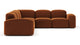 Muse - Muse - Muse Sectional, Large Right Corner, Burnt Orange Velvet - Image 3