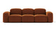 Muse - Muse - Muse Three Seater Sofa, Burnt Orange Velvet - Image 1