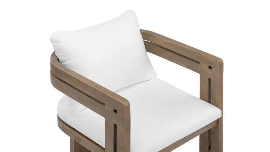 LussoWeathered Teak with White Cushions