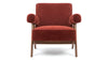 Jeanneret Lounge Chair - Burgundy Silken Velvet - Image 1