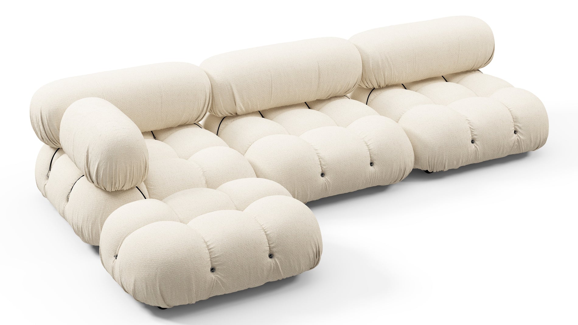 Bellini SectionalCremefarbene Performance -Gewebe (Outdoor)