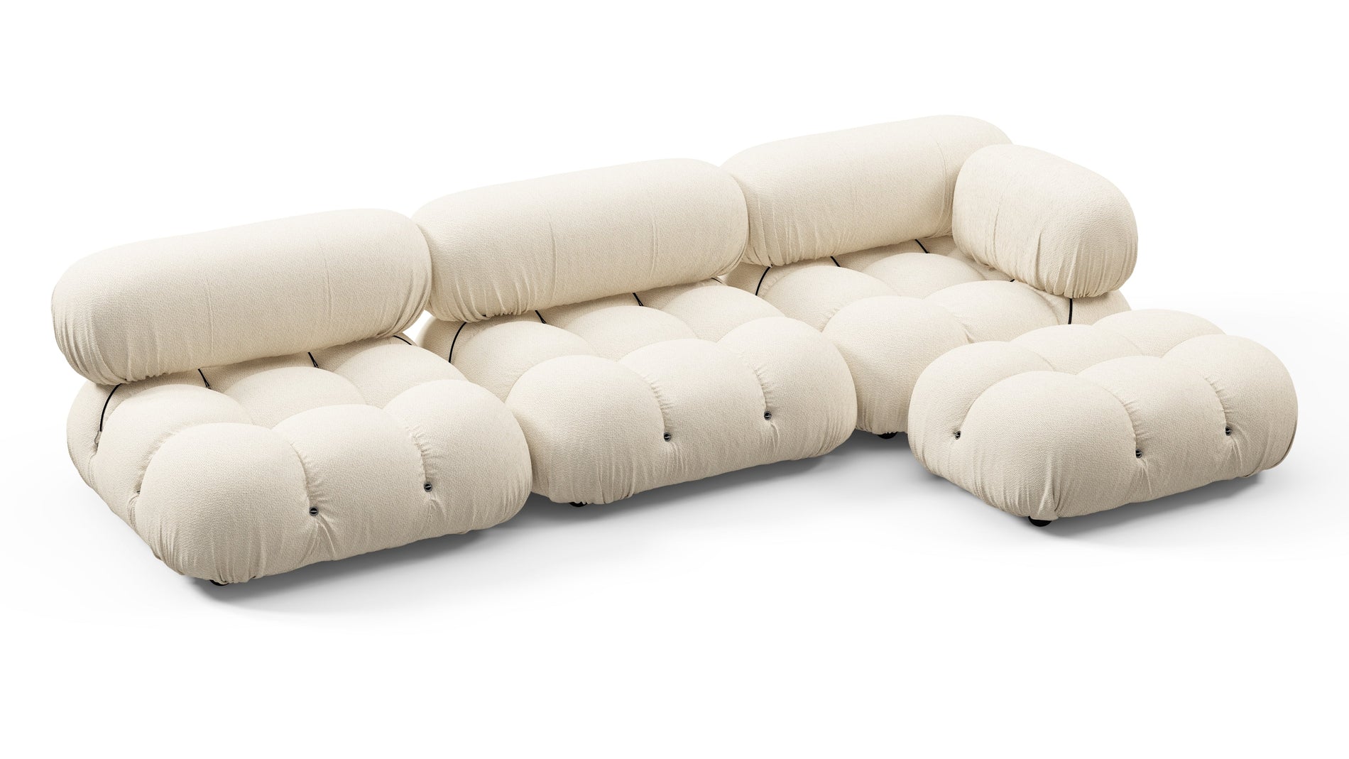Bellini SectionalCremefarbene Performance -Gewebe (Outdoor)