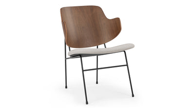 The Penguin - The Penguin - The Penguin Lounge Chair, Wheat Gray Cashmere Wool and Walnut - Image 2