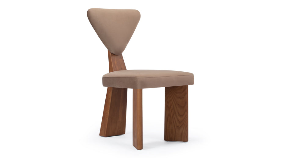 GiraffeGiraffe - Giraffe Dining Chair, Brown Velvet and Walnut