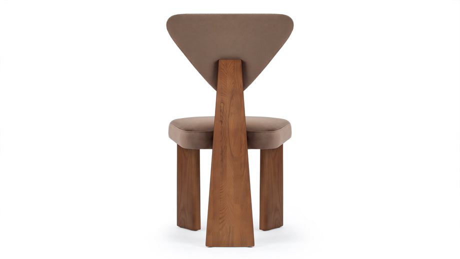 GiraffeGiraffe - Giraffe Dining Chair, Brown Velvet and Walnut
