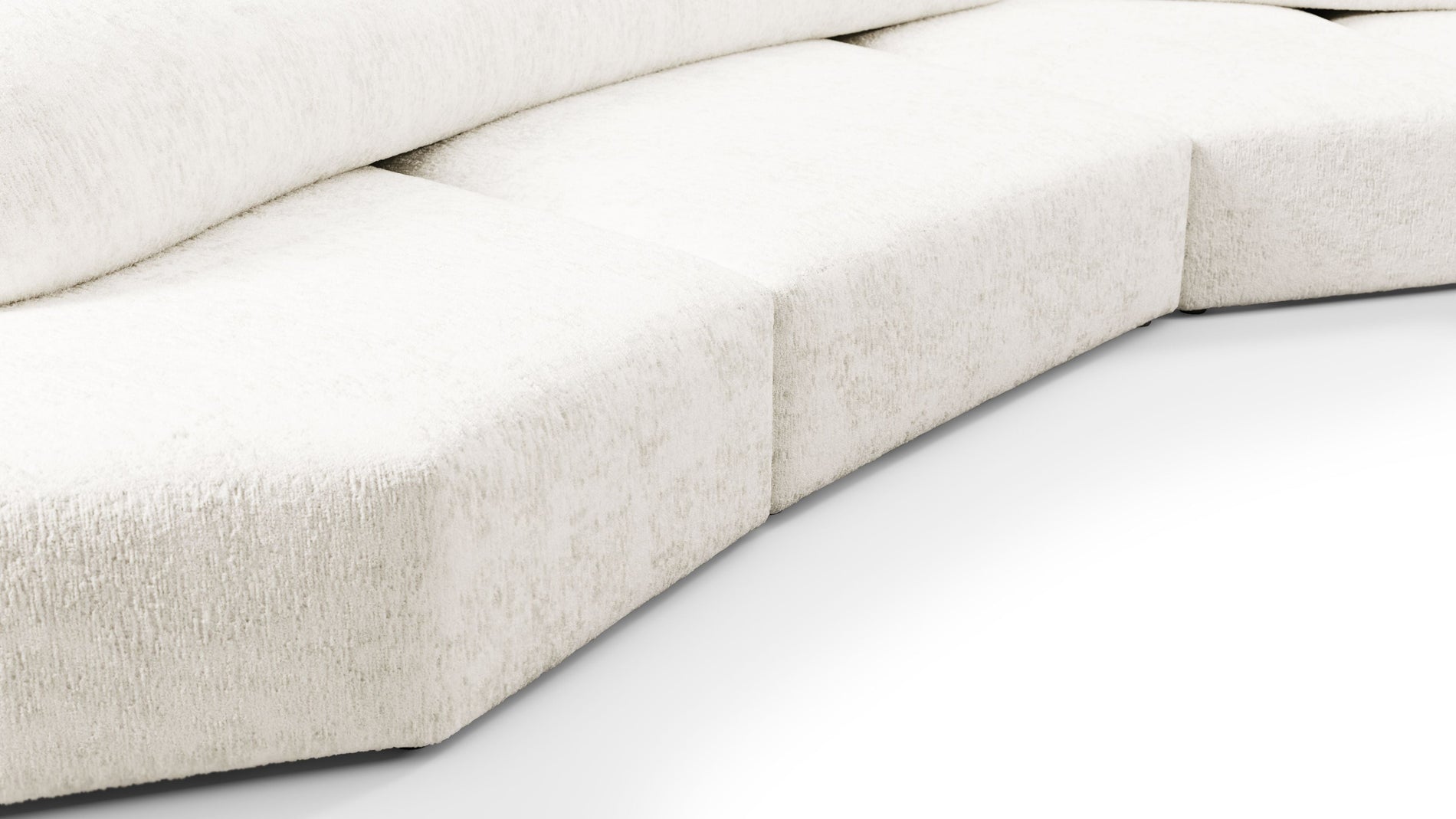 On the RocksOn the Rocks - On the Rocks Sofa, Large Corner, White Textured Chenille