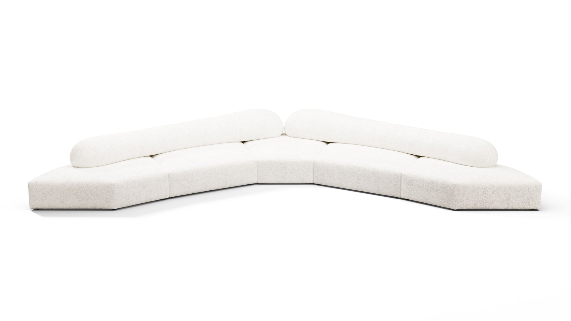 On the RocksOn the Rocks - On the Rocks Sofa, Large Corner, White Textured Chenille
