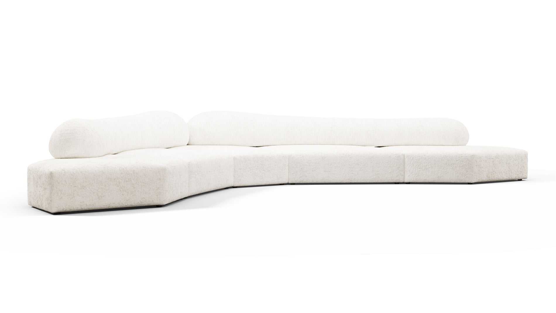On the RocksOn the Rocks - On the Rocks Sofa, Large Corner, White Textured Chenille