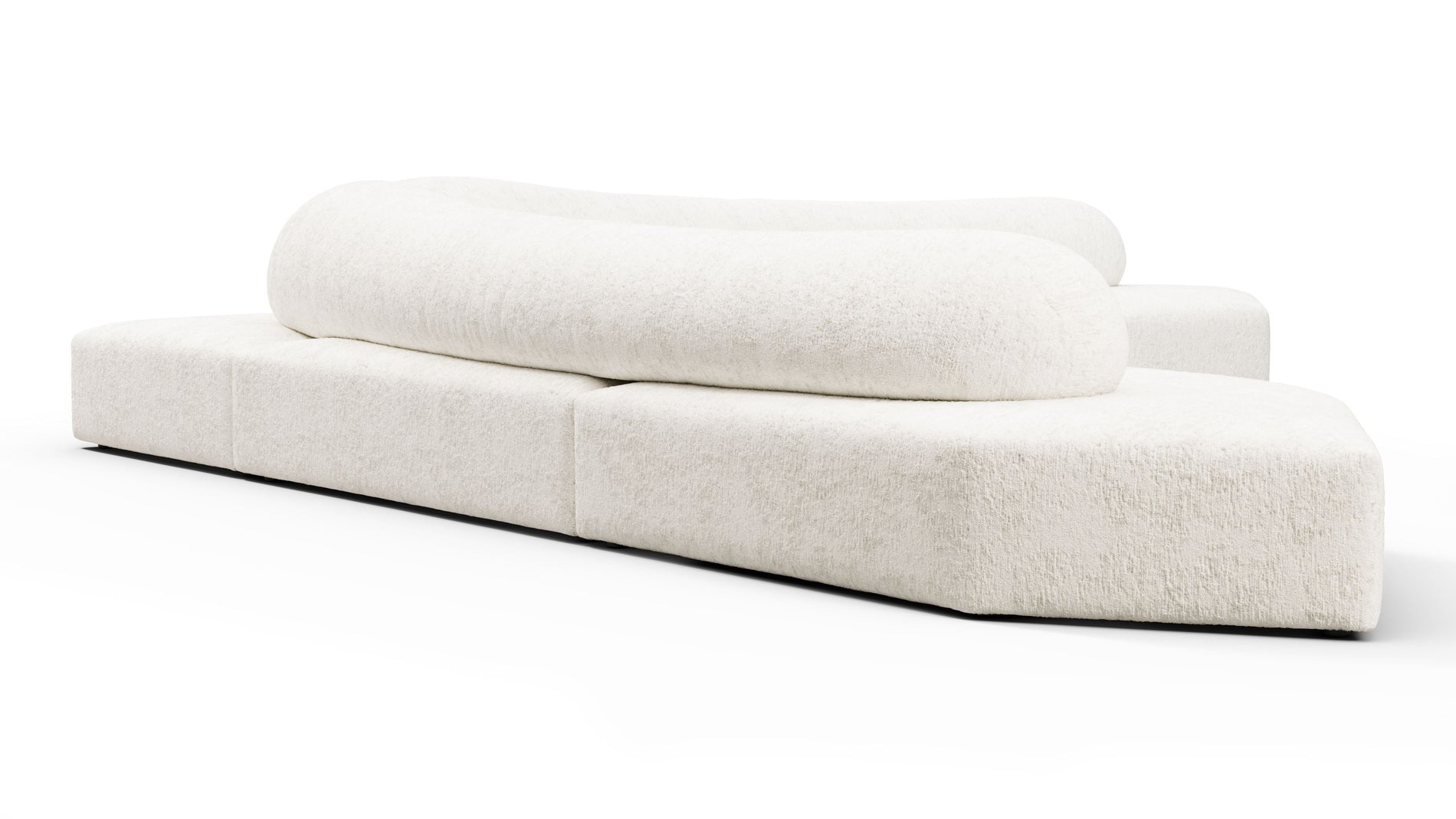 On the RocksOn the Rocks - On the Rocks Sofa, Large Corner, White Textured Chenille