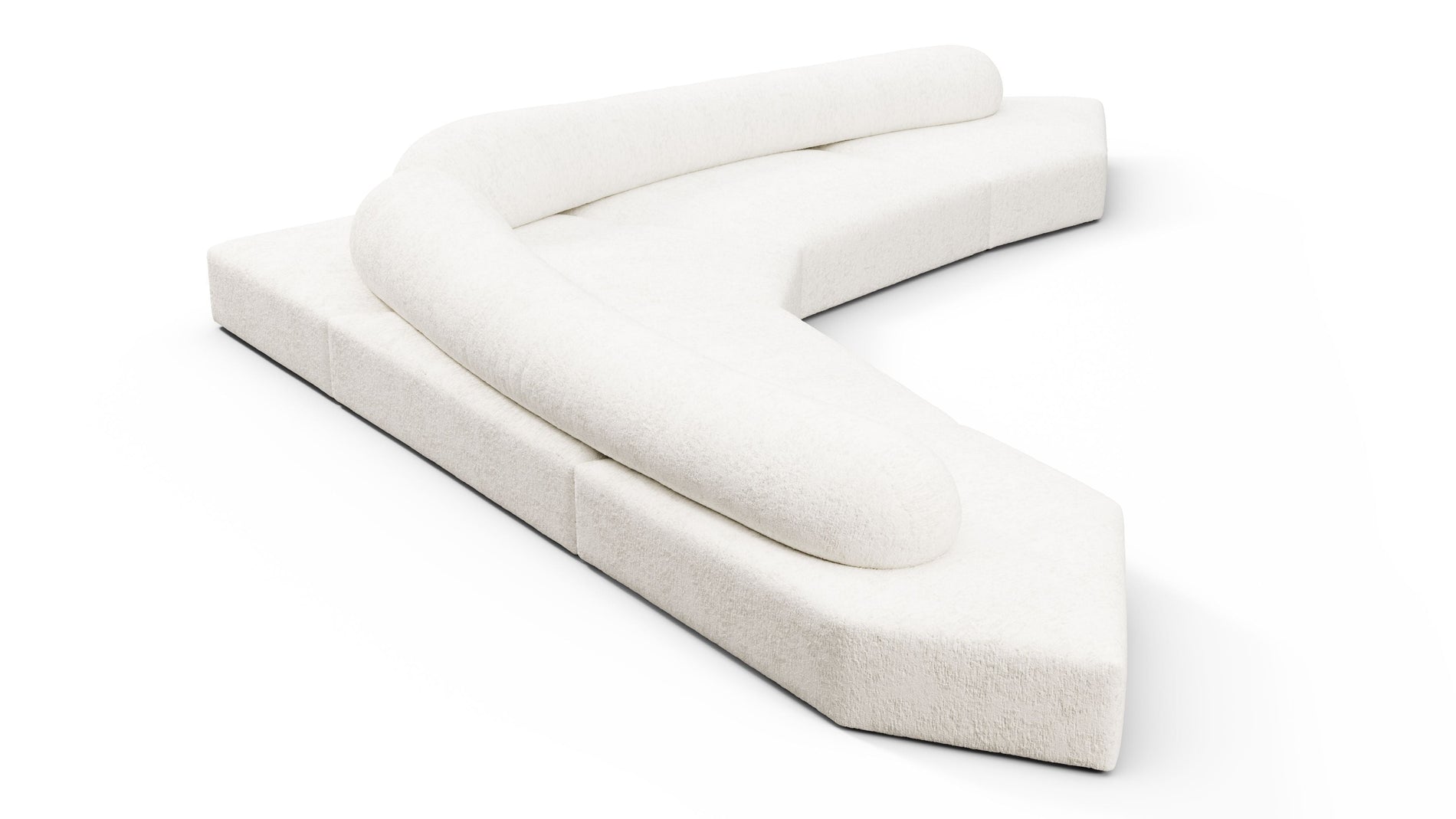 On the RocksOn the Rocks - On the Rocks Sofa, Large Corner, White Textured Chenille
