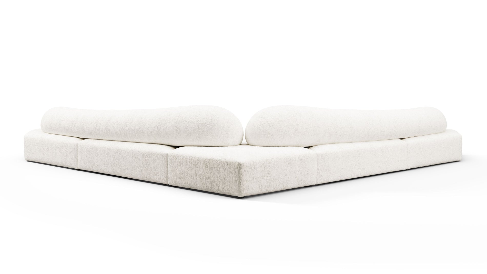 On the RocksOn the Rocks - On the Rocks Sofa, Large Corner, White Textured Chenille
