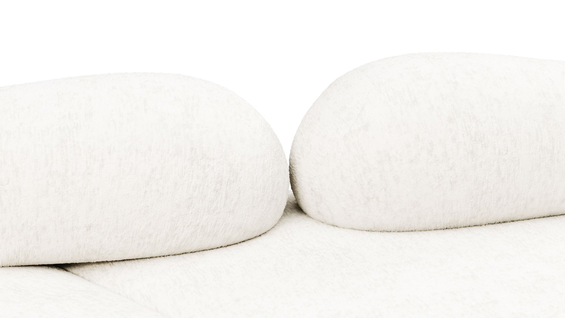 On the RocksOn the Rocks - On the Rocks Sofa, Left Corner, White Textured Chenille