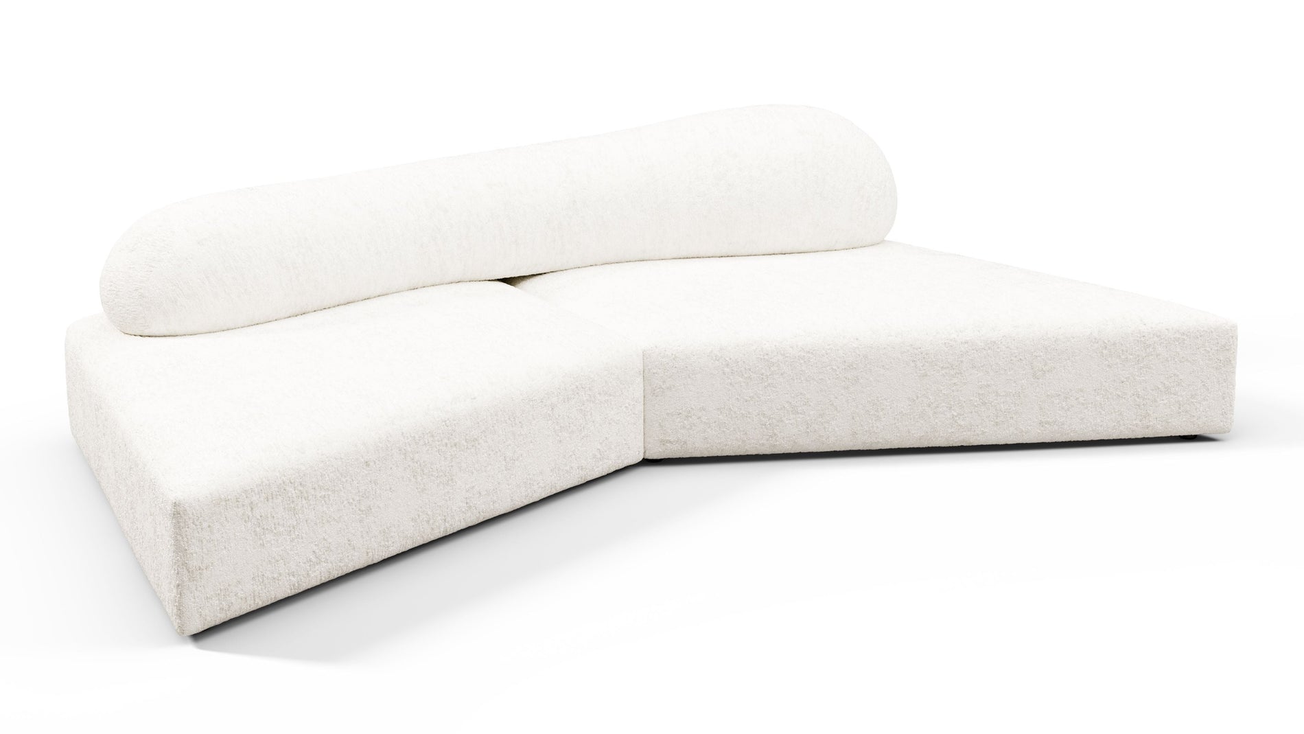 On the RocksOn the Rocks - On the Rocks Sofa, Small, White Textured Chenille