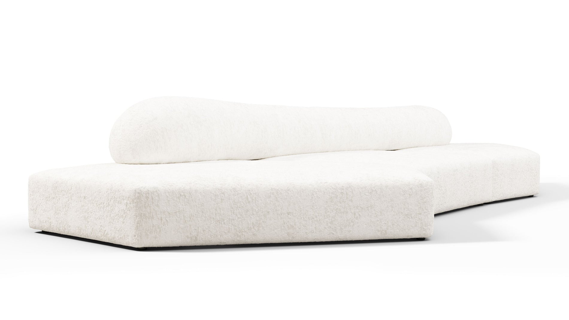 Auf den FelsenAuf den Felsen - auf dem Felsensofa, drei Sitzplätze, links, weiß strukturierter Chenille