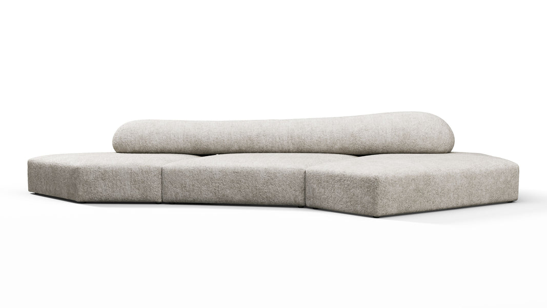 On the RocksOn the Rocks - On the Rocks Sofa, Three Seater, Right, Dove Textured Chenille