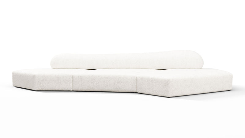 On the RocksOn the Rocks - On the Rocks Sofa, Three Seater, Right, White Textured Chenille