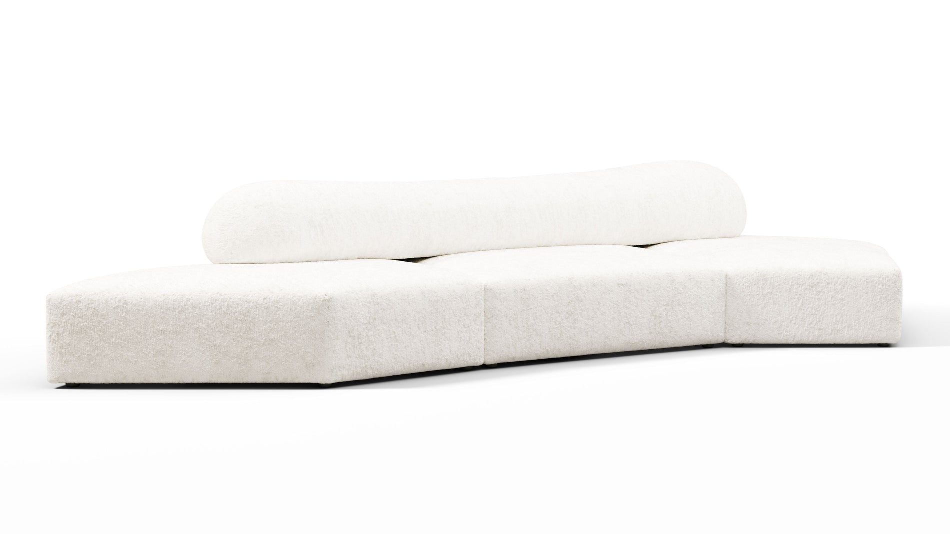 On the RocksOn the Rocks - On the Rocks Sofa, Three Seater, Right, White Textured Chenille