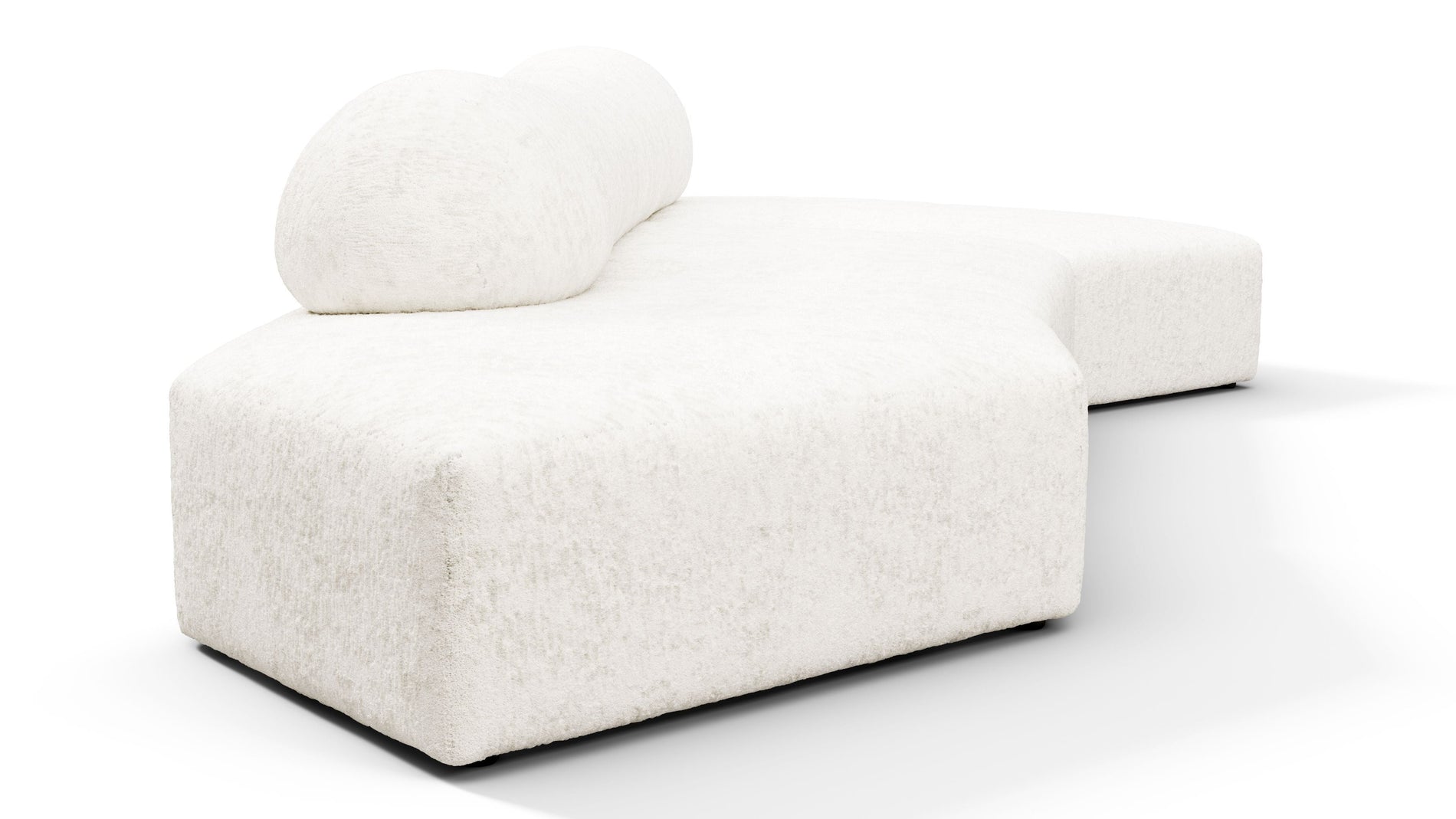 On the RocksOn the Rocks - On the Rocks Sofa, Three Seater, Right, White Textured Chenille