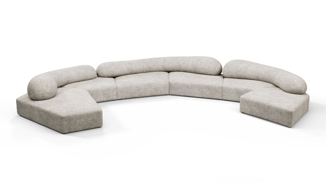 On the RocksOn the Rocks - On the Rocks Sofa, U Shape, Dove Textured Chenille