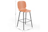 Aarhus coral counter stool angled product shot on white background, modern seating for contemporary areas, offices, and workspaces