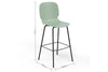 Aarhus green counter stool angled product shot on white background, modern seating for contemporary areas, offices, and workspaces