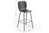 Aarhus black counter stool angled product shot on white background, modern seating for contemporary areas, offices, and workspaces