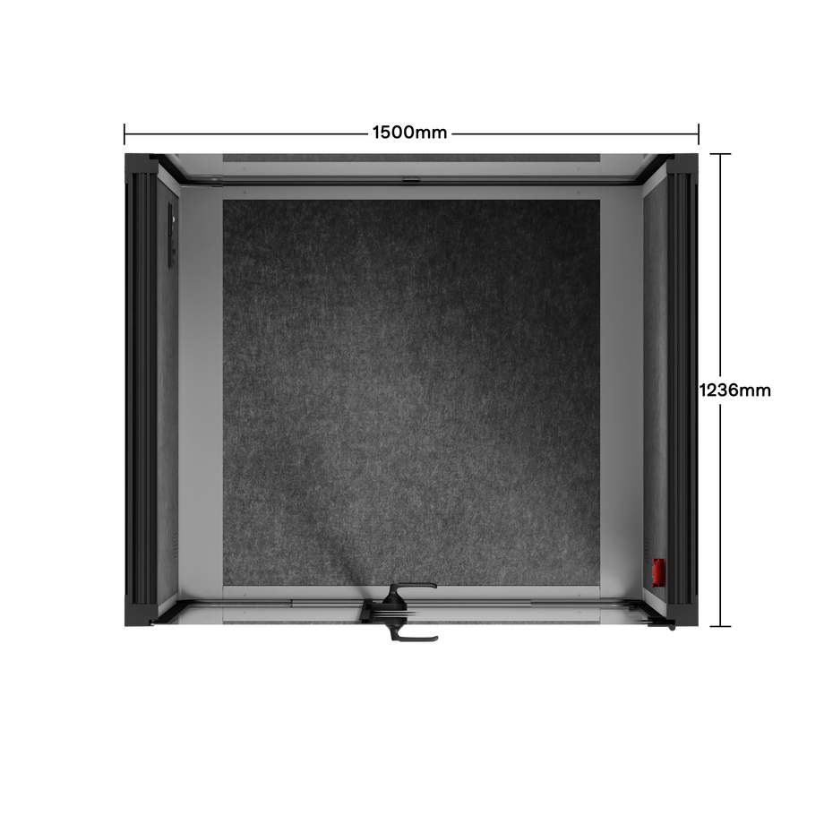 Office Phone Booth Quell - 2 PersonLight Grey / Dark Gray / No Furniture