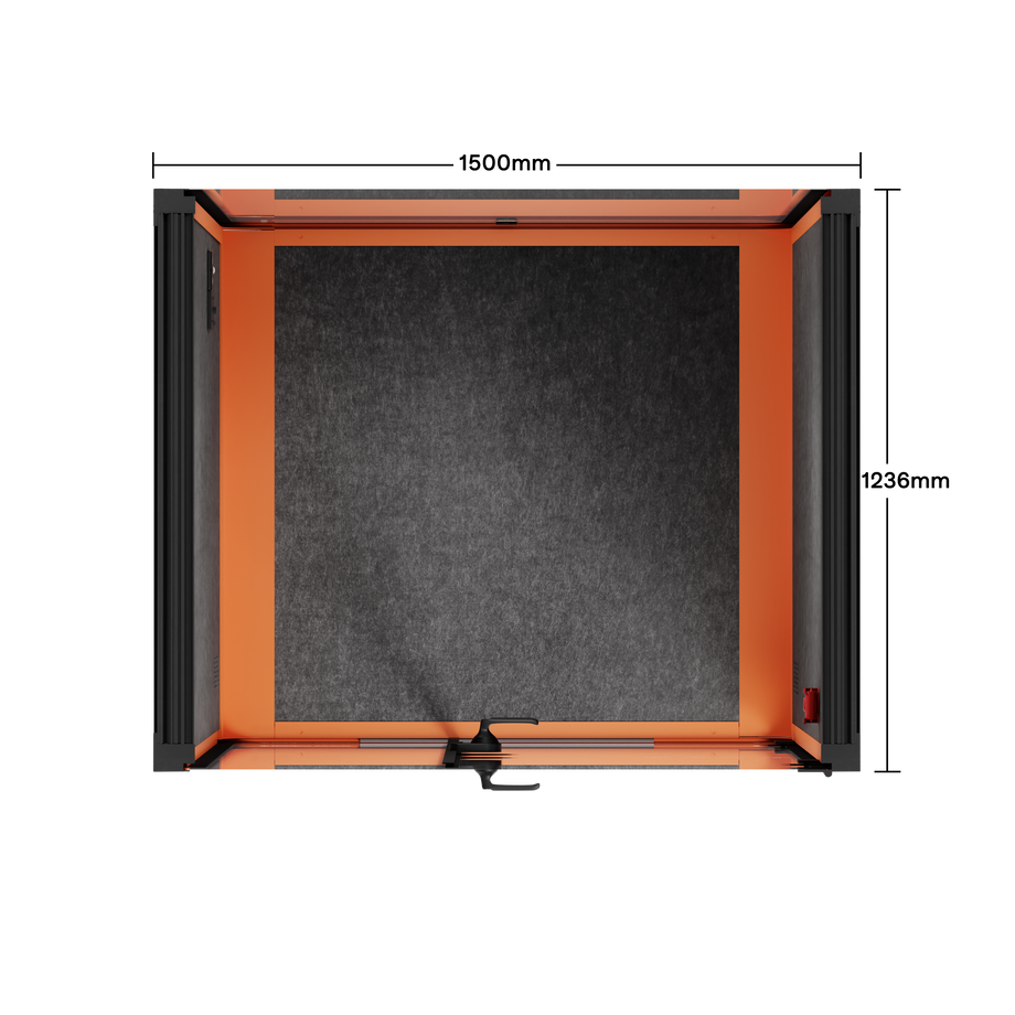 Office Phone Booth Quell - 2 PersonOrange / Dark Gray / No Furniture