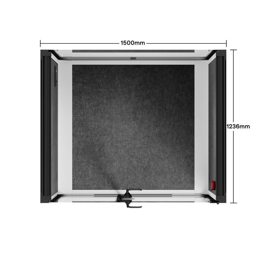 Office Phone Booth Quell - 2 PersonWhite / Dark Gray / No Furniture