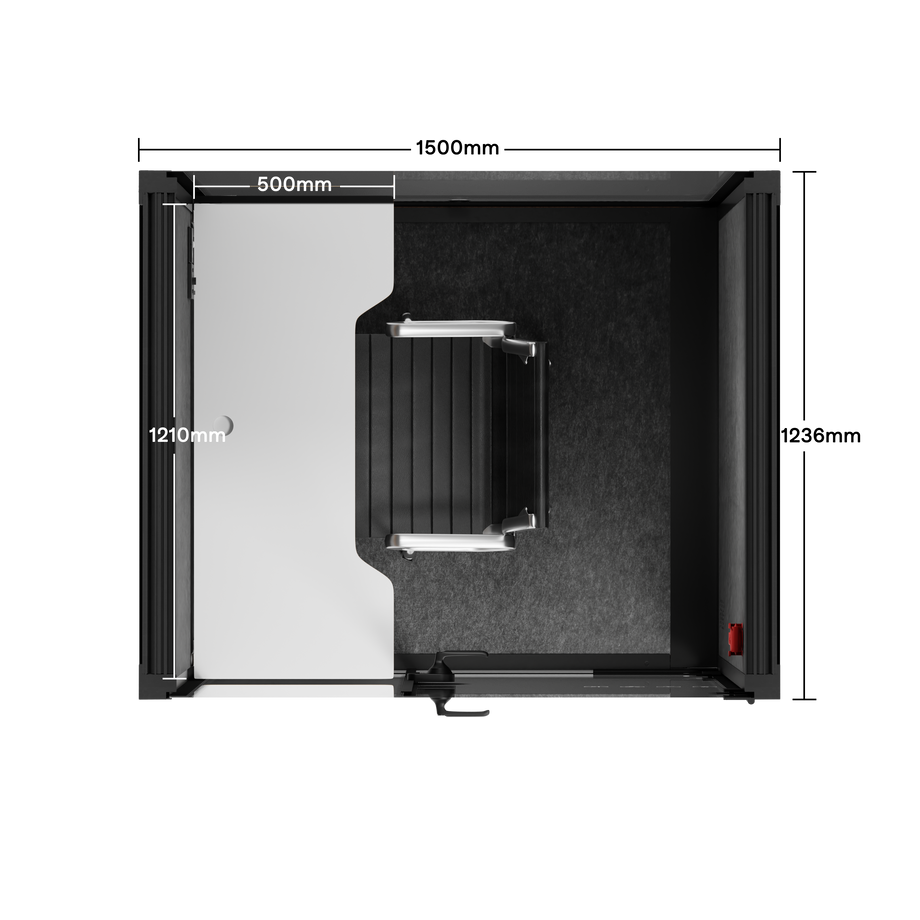 Office Phone Booth Quell - 2 PersonWooden / Dark Gray / Work Station + Designer Office Chair