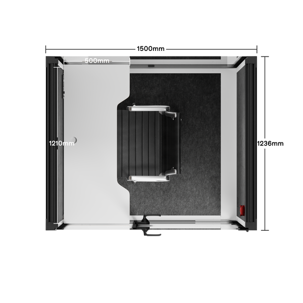 Office Phone Booth Quell - 2 PersonWhite / Dark Gray / Work Station + Designer Office Chair