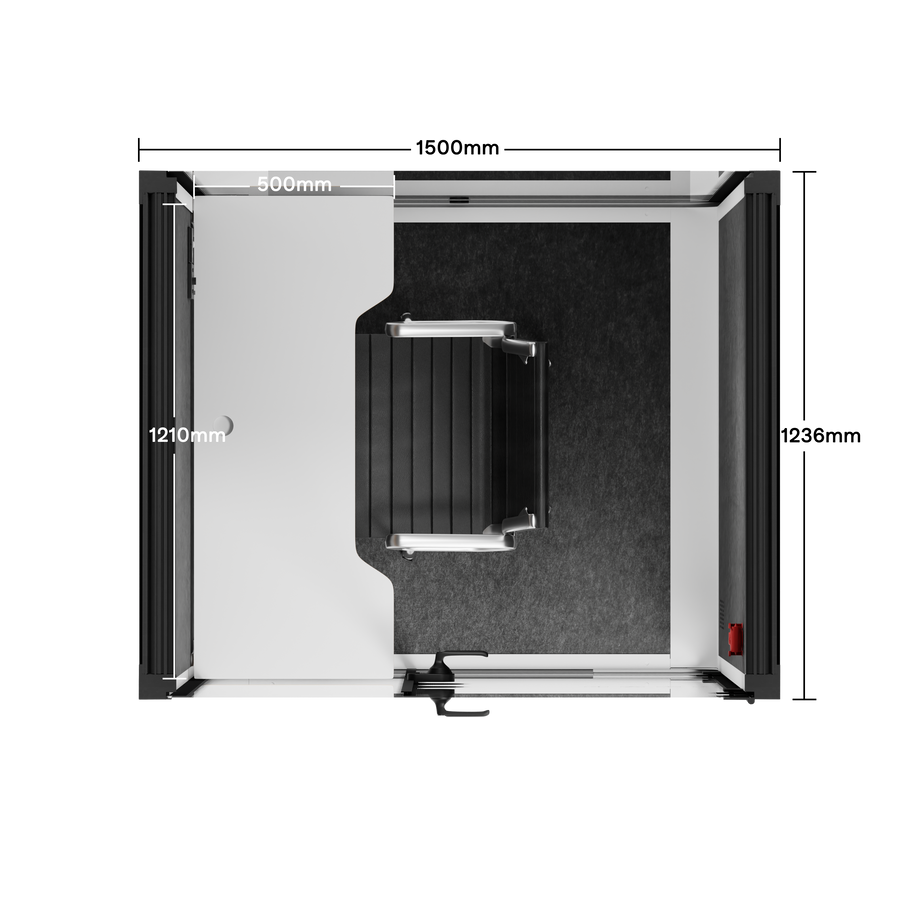 Office Phone Booth Quell - 2 PersonWhite / Dark Gray / Work Station + Designer Office Chair