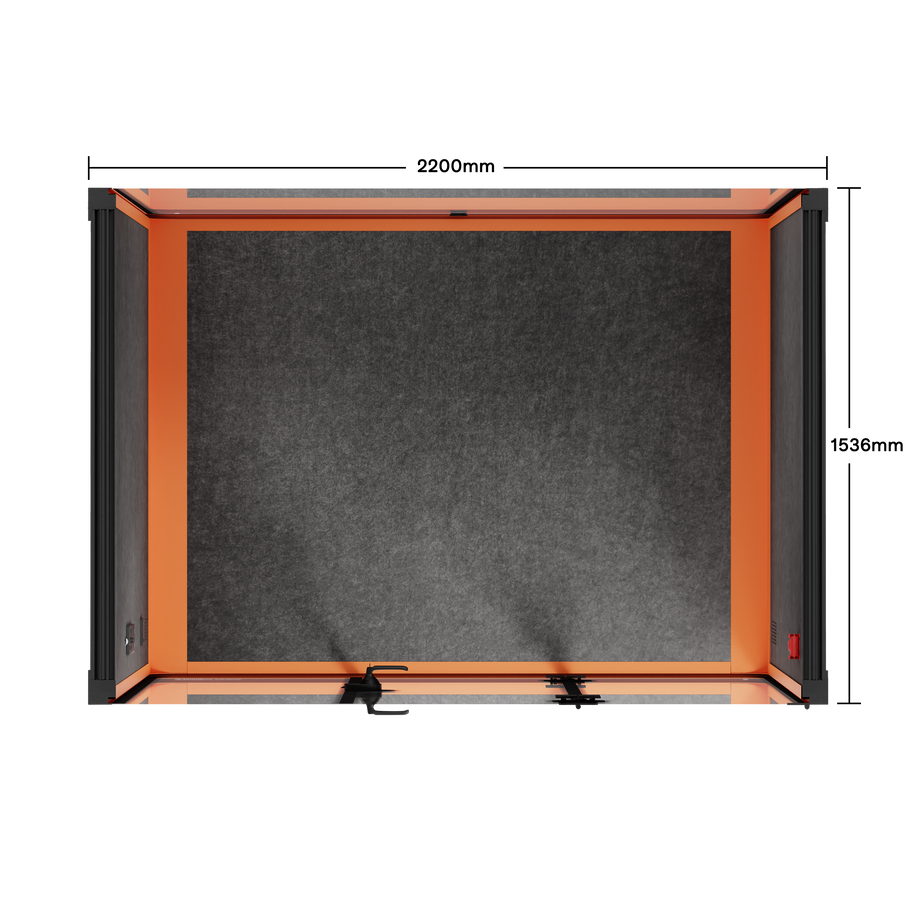 Quell - Mødeboks til 4 personerOrange / Dark Grey / No Furniture