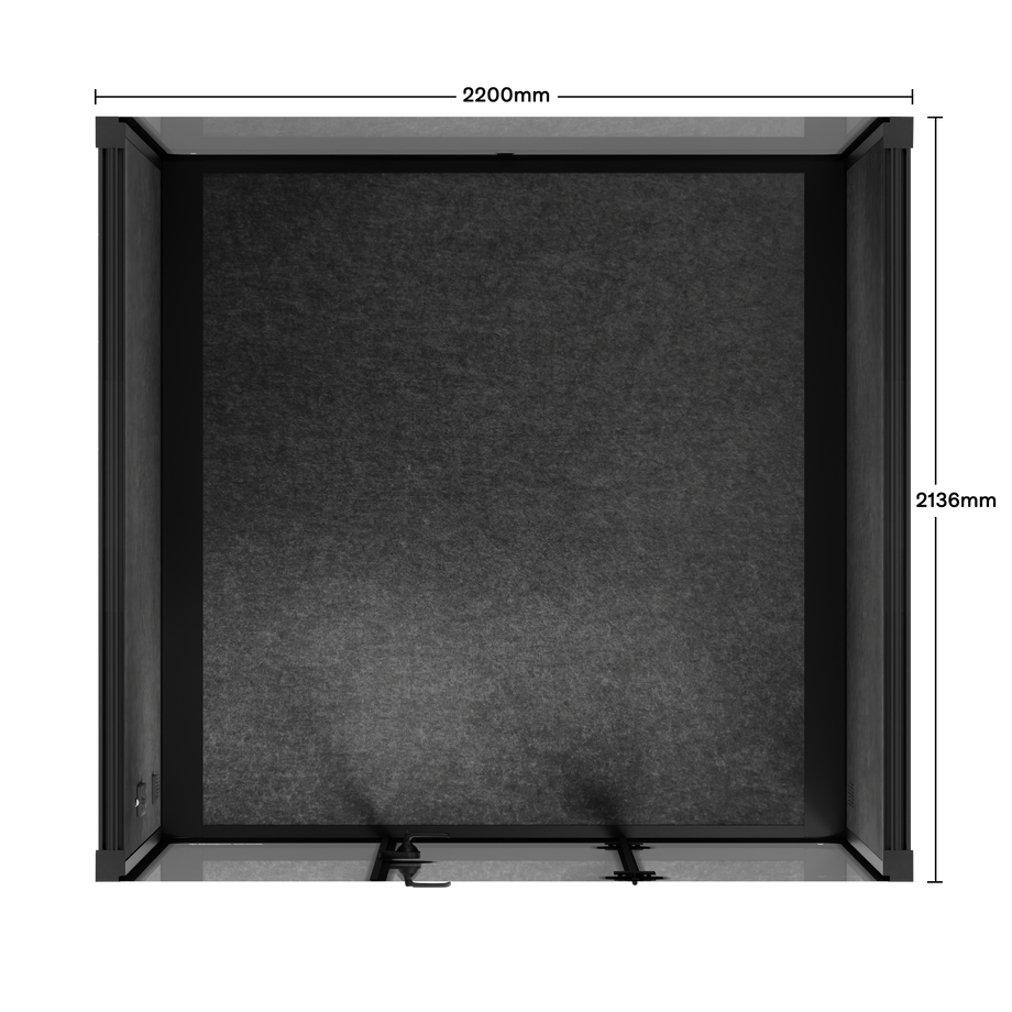 Meeting Booth Quell - 6 PersonBlack / Dark Grey / No Furniture