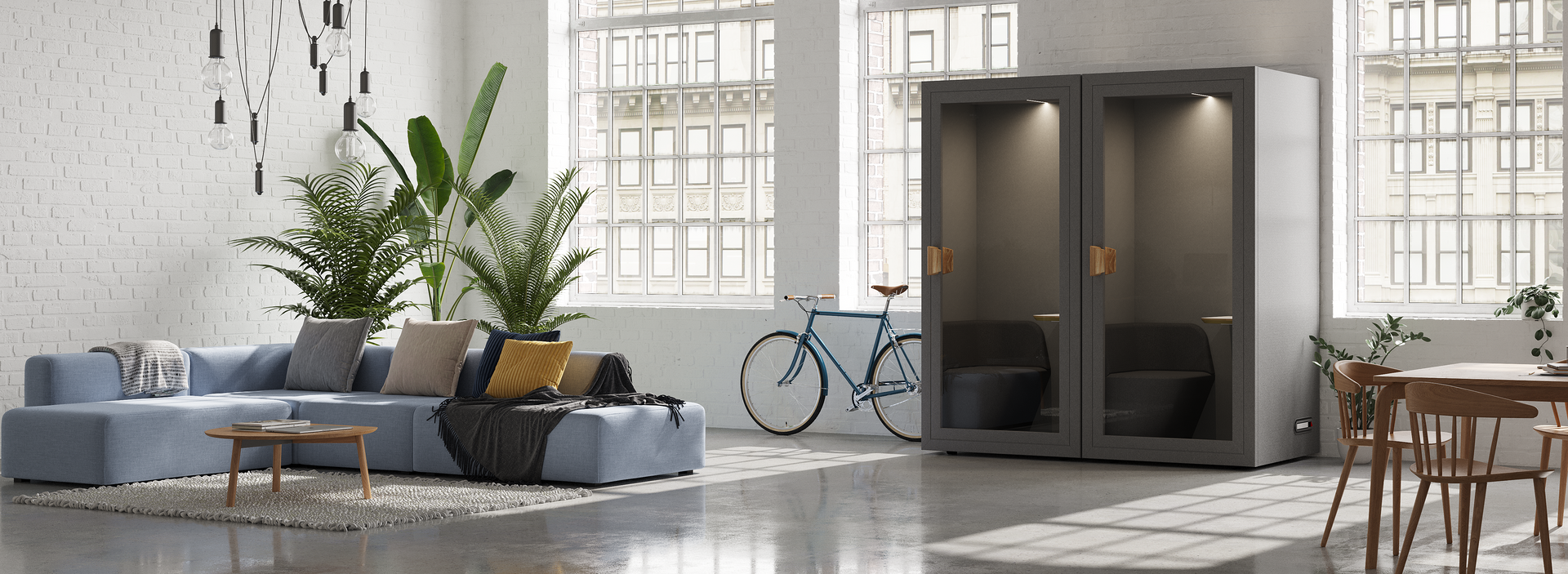 Bewegliches Stille-Büro