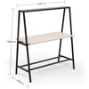 Forma Collaborative A-Frame Table, angled view showing the table dimensions to fit into office and workspace, white oak.