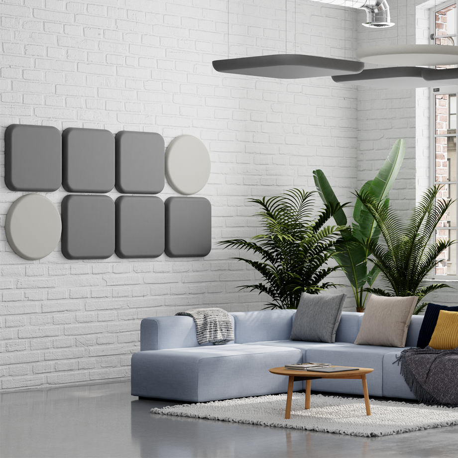 Acoustic Wall PanelPebble Grey / Round / 60cm by 60cm