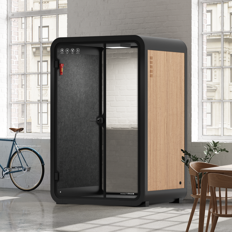 Office Phone Booth Quell - 2 PersonWooden / Dark Gray / No Furniture