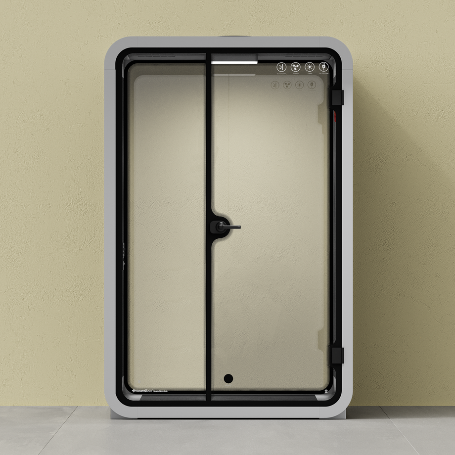 Office Phone Booth Quell - 2 PersonLight Grey / Dark Gray / No Furniture