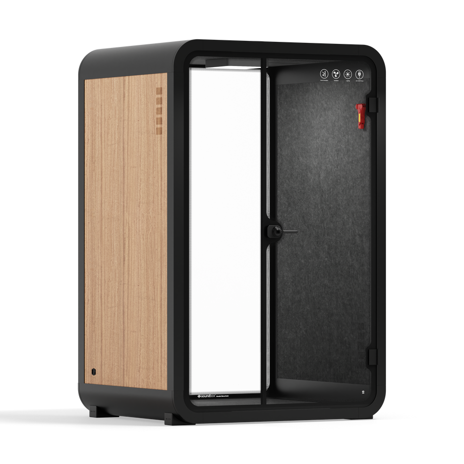 Office Phone Booth Quell - 2 PersonWooden / Dark Gray / No Furniture