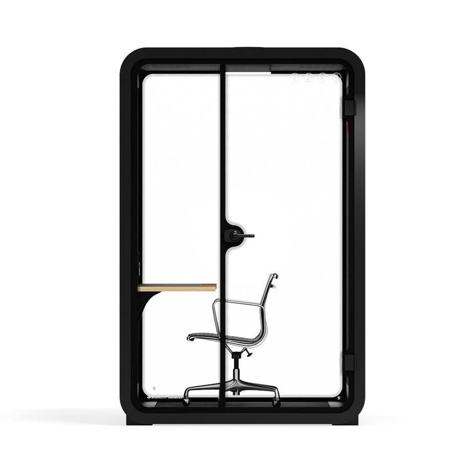 Office Phone Booth Quell - 2 PersonWooden / Dark Gray / Work Station + Designer Office Chair