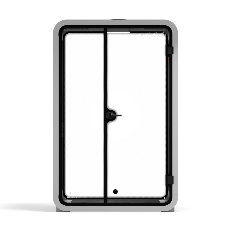 Office Phone Booth Quell - 2 PersonLight Grey / Dark Gray / No Furniture