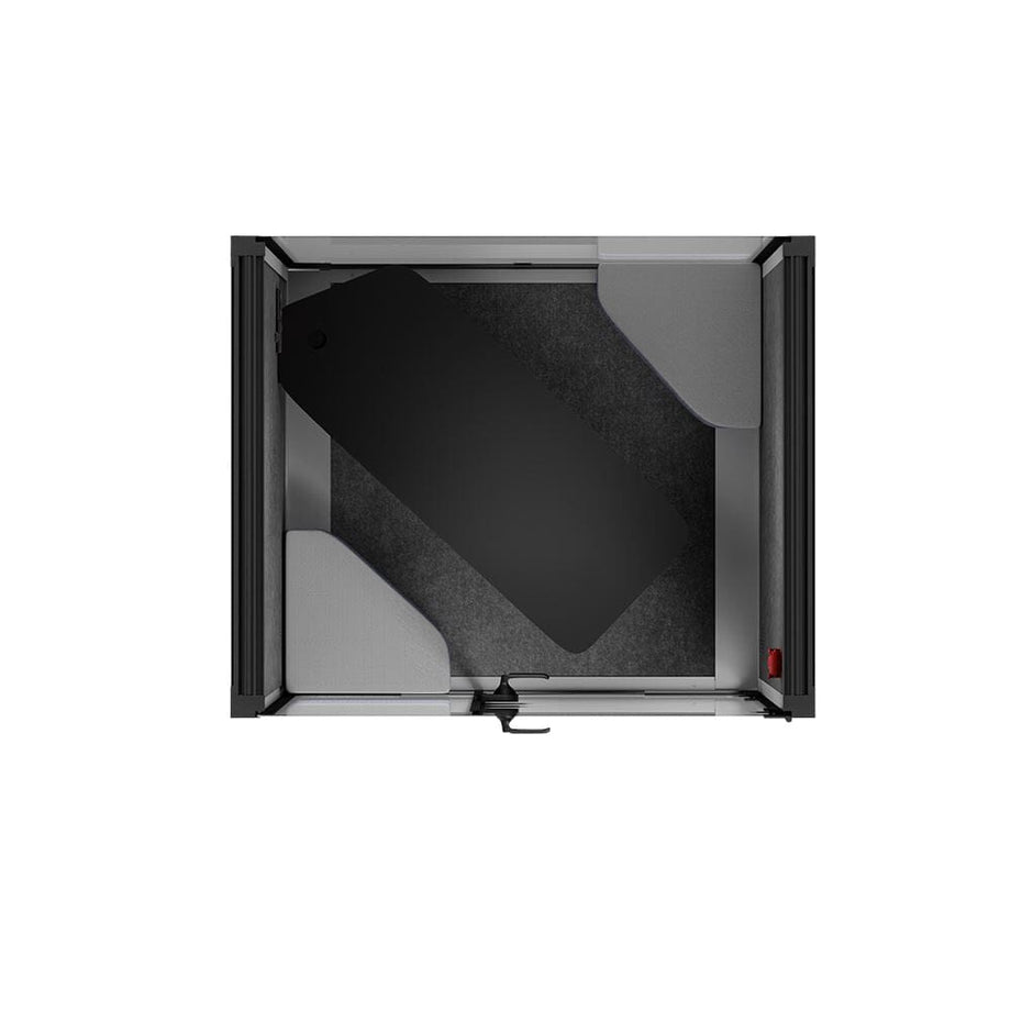 Office Phone Booth Quell - 2 PersonLight Grey / Dark Gray / Meeting Room + Table + Corner Stool
