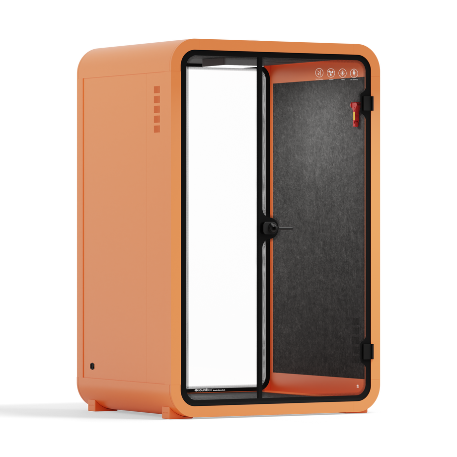 Office Phone Booth Quell - 2 PersonOrange / Dark Gray / No Furniture
