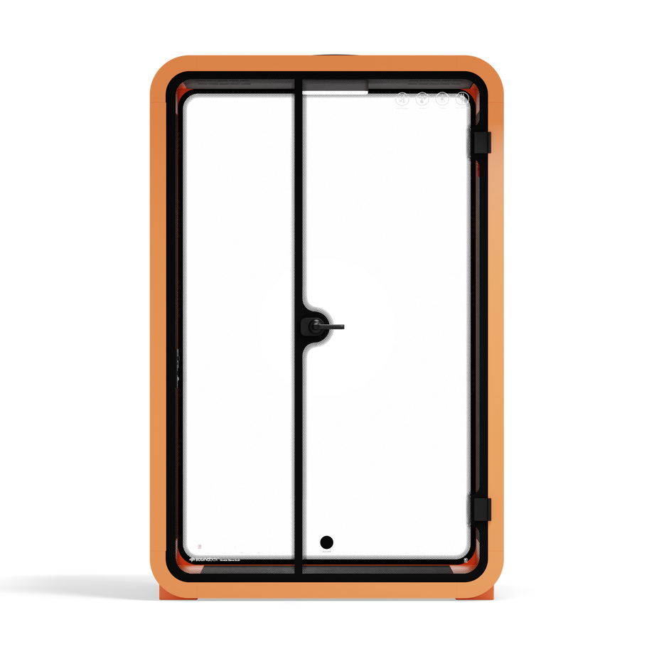 Office Phone Booth Quell - 2 PersonOrange / Dark Gray / No Furniture