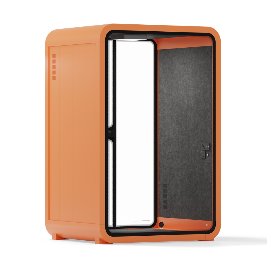 Office Phone Booth Quell - 2 PersonOrange / Dark Gray / No Furniture