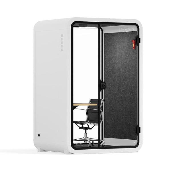 Office Phone Booth Quell - 2 PersonWhite / Dark Gray / Work Station + Designer Office Chair